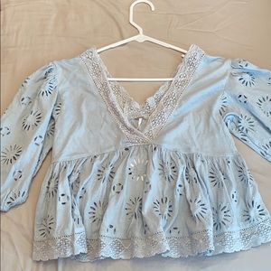 Free People light blue blouse